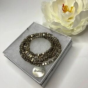 Antique silver tone wrap around bracelet or necklace